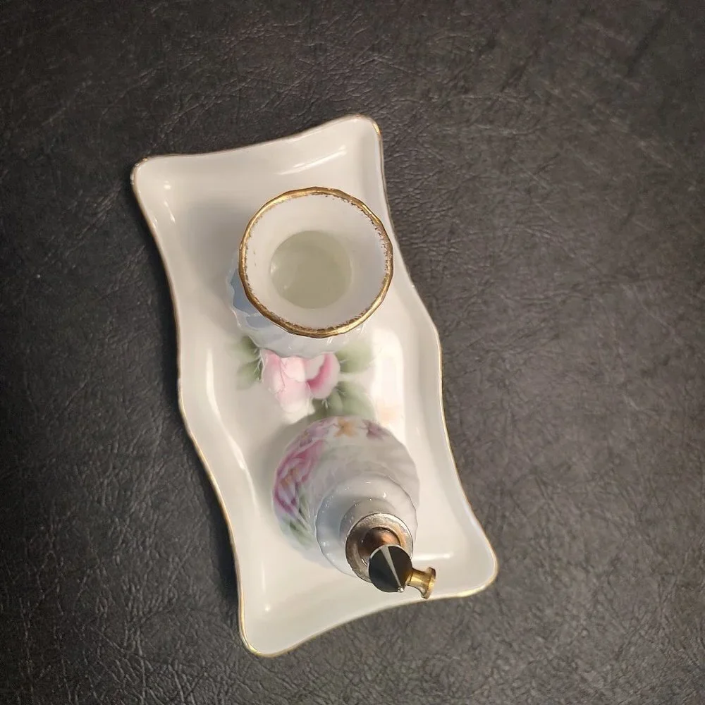 3 piece Porcelain Vanity Set (Tray, Vase, Perfume Automizer) - Picture 6 of 13
